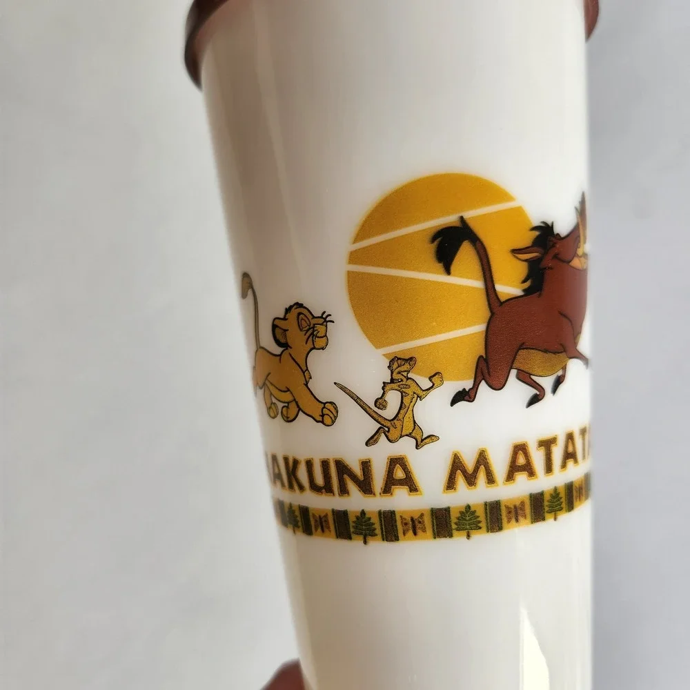 Disney The‎ Lion King Hakuna Matata Cup Simba Timon Pumbaa Lid Straw 11.5in